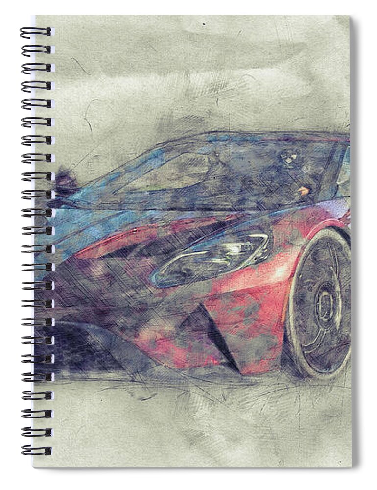 Ferrari Gt40 Spiral Notebook featuring the mixed media Ford GT40 - Sports Car 1 - Racing Car - 1966s - Automotive Art - Car Posters by Studio Grafiikka