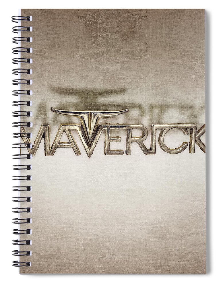 Automotive Spiral Notebook featuring the photograph Ford Maverick Badge by YoPedro