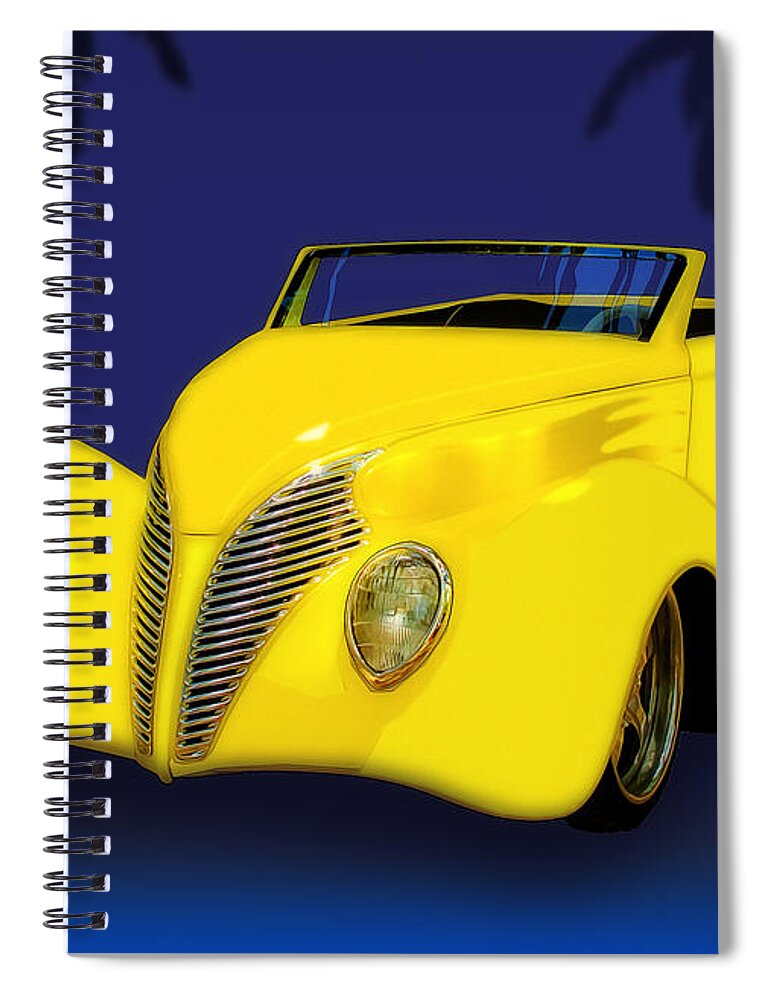 Ford Spiral Notebook featuring the photograph Ford Roadster 1937 in the Palms by Chas Sinklier