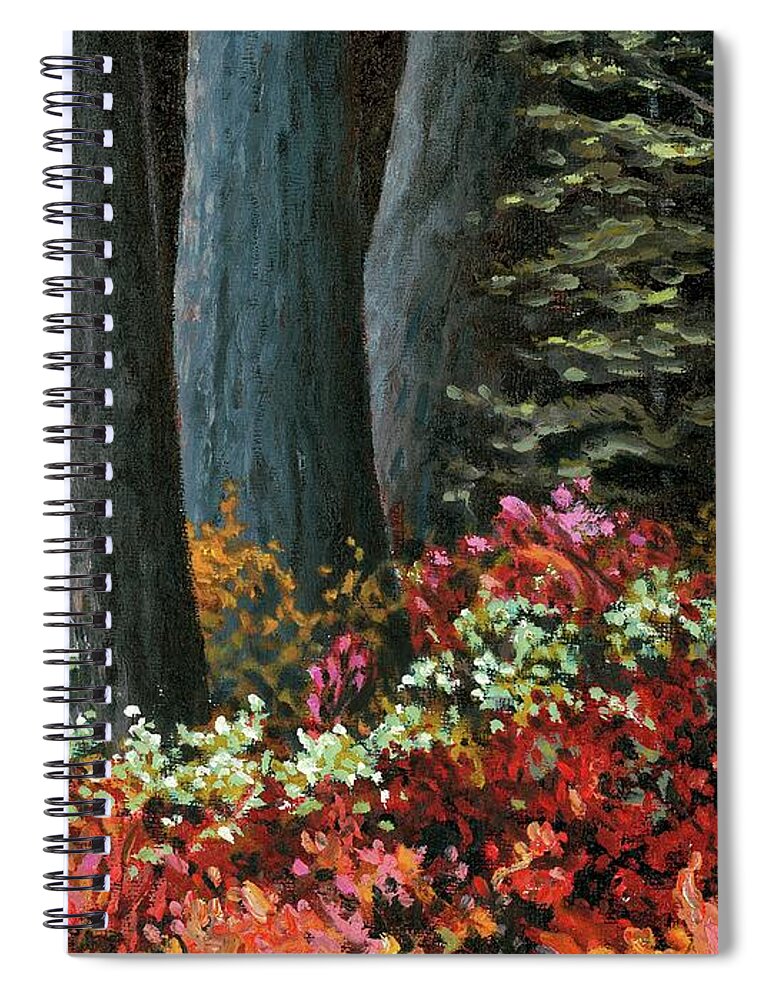 Oil Spiral Notebook featuring the painting Forest Foliage by Carl Downey
