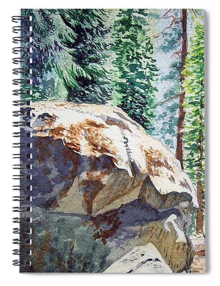 Sequoia Spiral Notebook featuring the painting Forest by Irina Sztukowski