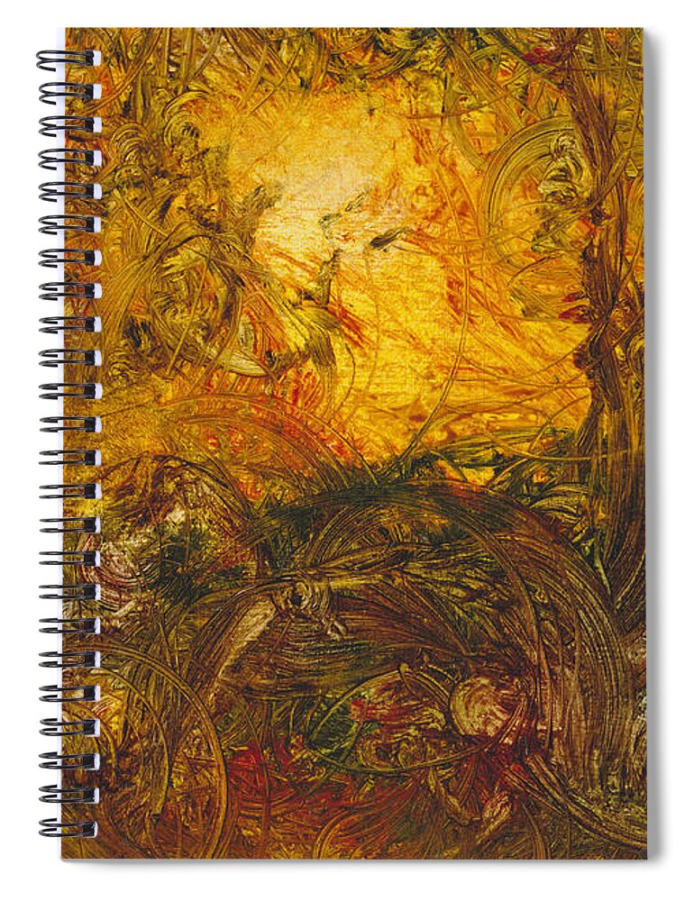 Forest Spiral Notebook featuring the painting Forest Light 60 by David Ladmore