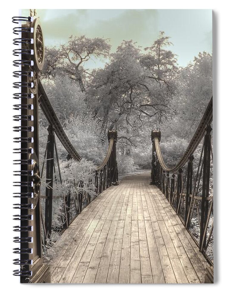Forest Park Spiral Notebook featuring the photograph Forest Park Victorian Bridge Saint Louis Missouri infrared by Jane Linders