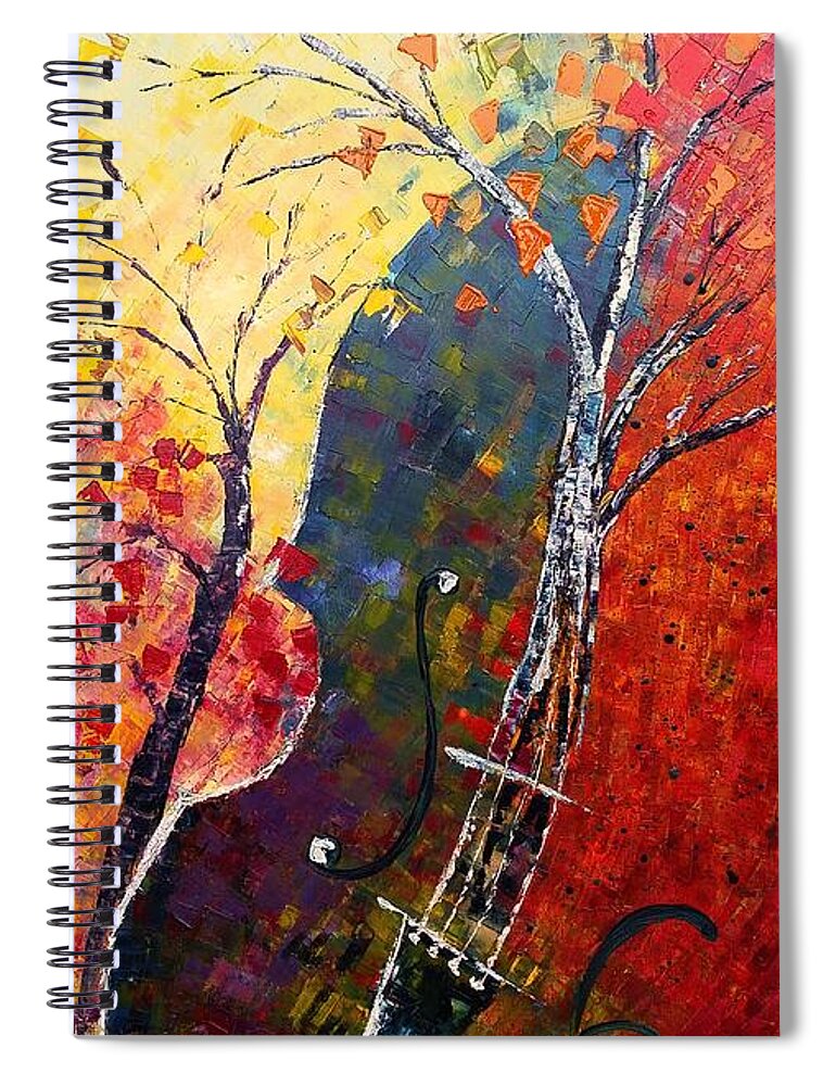 Symphony Spiral Notebook featuring the painting Forest Symphony by Amalia Suruceanu
