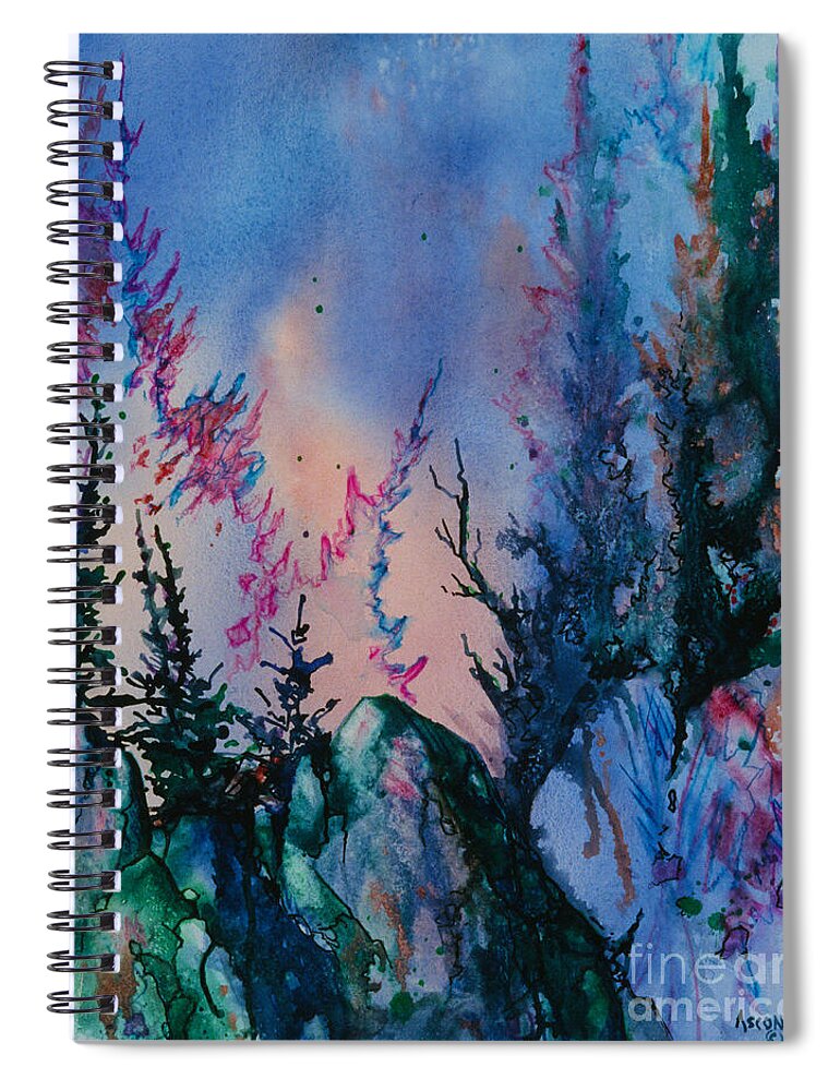 Watercolor Spiral Notebook featuring the painting Forest by Teresa Ascone