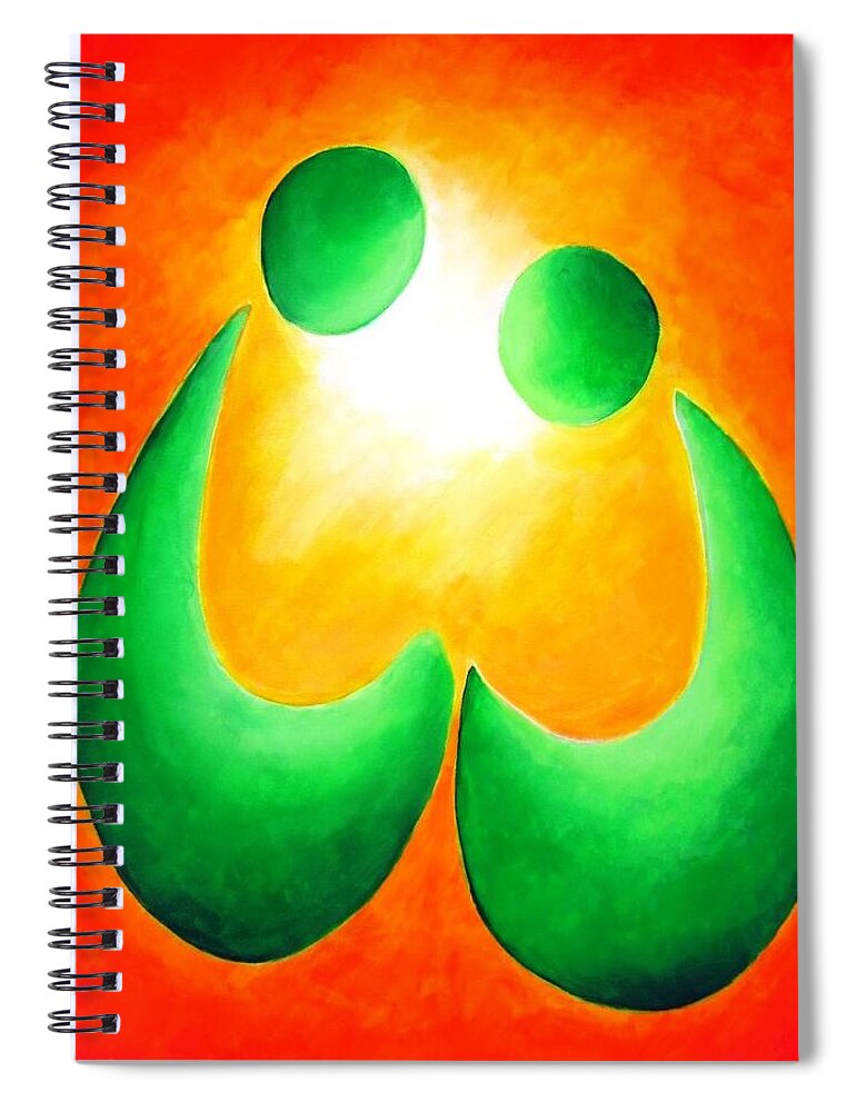 Warm Spiral Notebook featuring the painting Siblings... Forever Friends by Jennifer Hannigan-Green