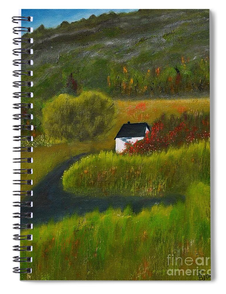  Spiral Notebook featuring the painting Forgotten Farm by Barrie Stark