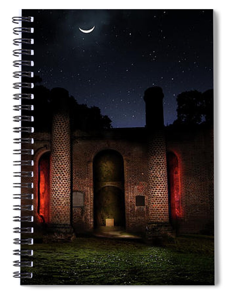 Old Sheldon Church Spiral Notebook featuring the photograph Forgotten Gods by Mark Andrew Thomas
