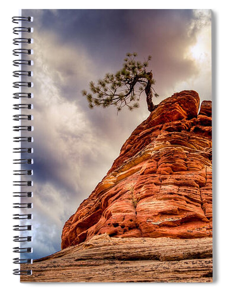  Spiral Notebook featuring the photograph Formation at Zion by Rikk Flohr