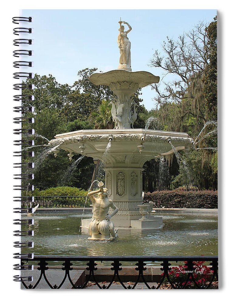 Forsyth Fountain Spiral Notebook featuring the photograph Forsyth Fountain II by Suzanne Gaff