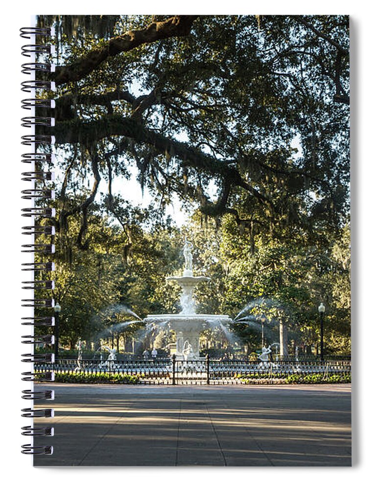 Georgia Spiral Notebook featuring the photograph Forsyth Park by Framing Places