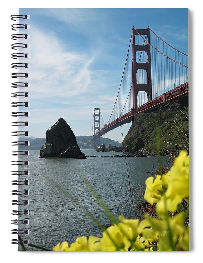 Golden Gate Bridge Spiral Notebook featuring the photograph Fort Baker Spring by Jeff Floyd CA