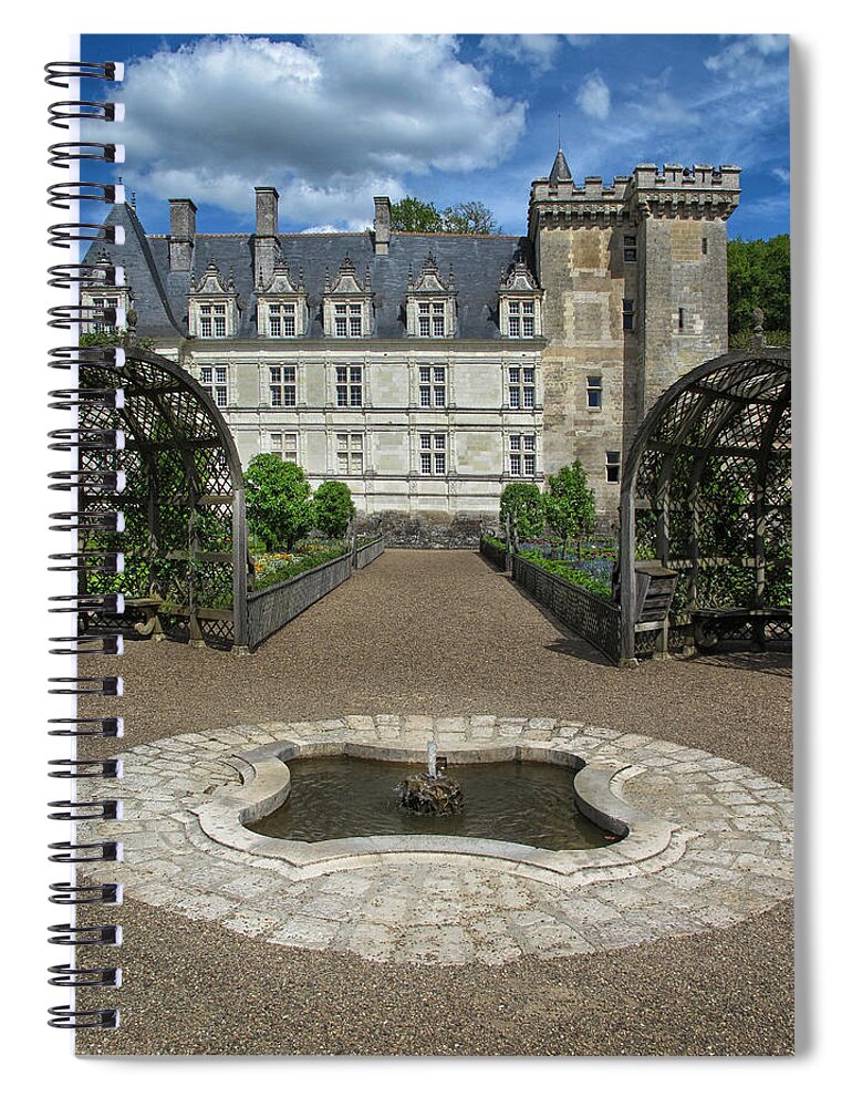 Fountain Spiral Notebook featuring the photograph Fountain At Chateau de Villandry by Dave Mills