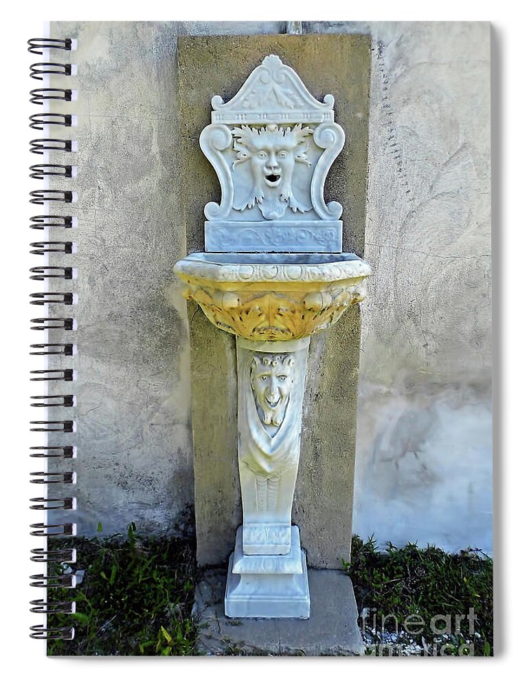 Statue Spiral Notebook featuring the photograph Fountain At The Tabby House by D Hackett