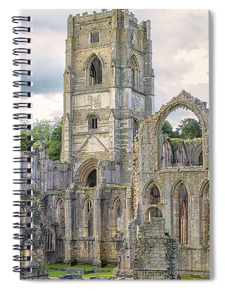 Abbey Spiral Notebook featuring the photograph Fountains Abbey Yorkshire by Patricia Hofmeester