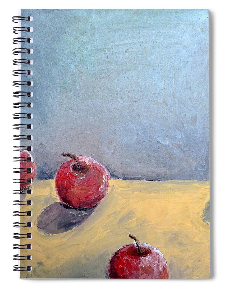 Apple Spiral Notebook featuring the painting Four Apples by Michelle Calkins