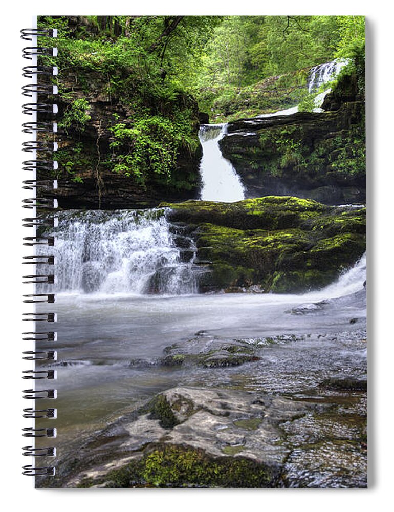 Waterfall Spiral Notebook featuring the photograph Four falls walk waterfall 4 by Steev Stamford
