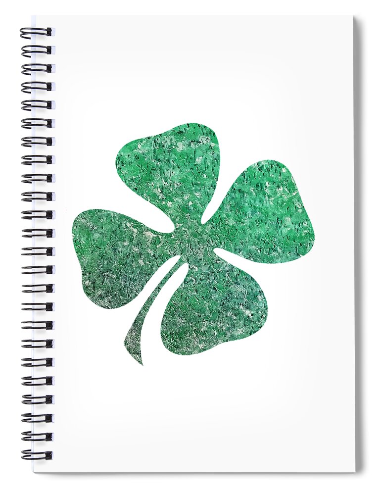 Four Leaf Clover Spiral Notebook featuring the painting Four Leaf Clover by Rachel Hannah