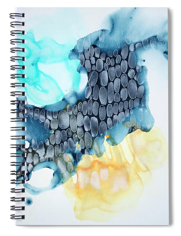Abstract Spiral Notebook featuring the painting 4 Winds - Sirocco by Claire Desjardins