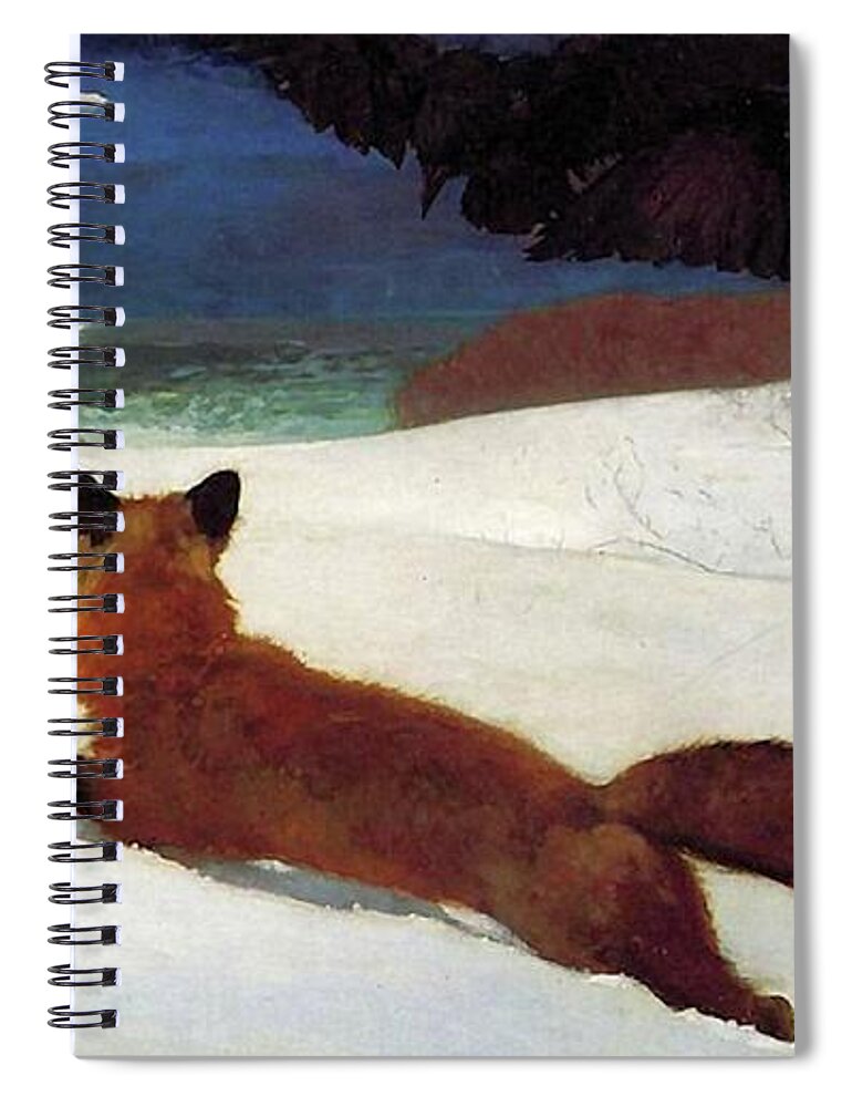 Winslow Homer Spiral Notebook featuring the painting Fox Hunt by Winslow Homer