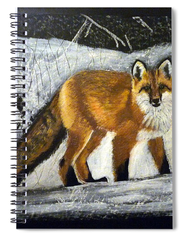 Fox Spiral Notebook featuring the painting Fox by Richard Le Page