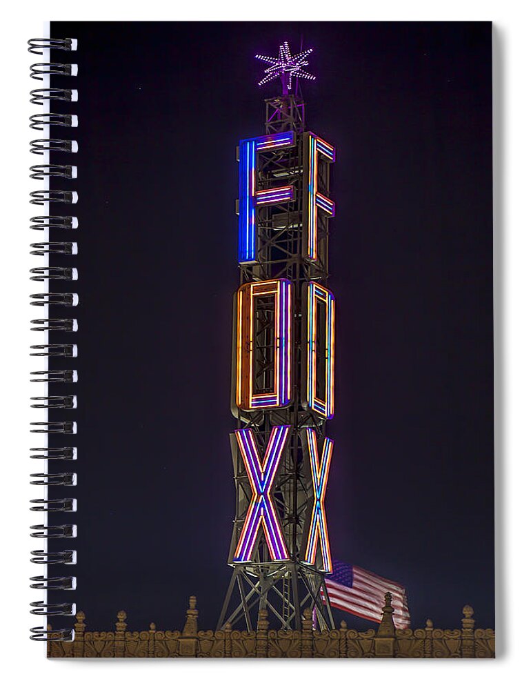 Fox Spiral Notebook featuring the photograph Fox Theatre Detroit by Nicholas Grunas