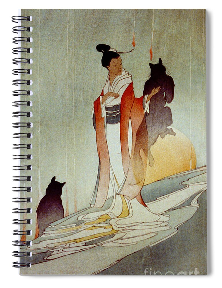 Fox Woman 1912 Spiral Notebook featuring the photograph Fox Woman 1912 by Padre Art