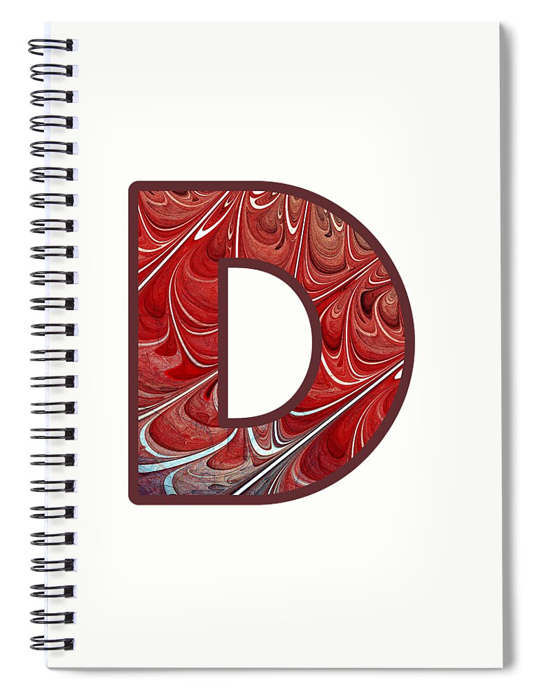 D Spiral Notebook featuring the digital art Fractal - Alphabet - D is for Digital by Anastasiya Malakhova