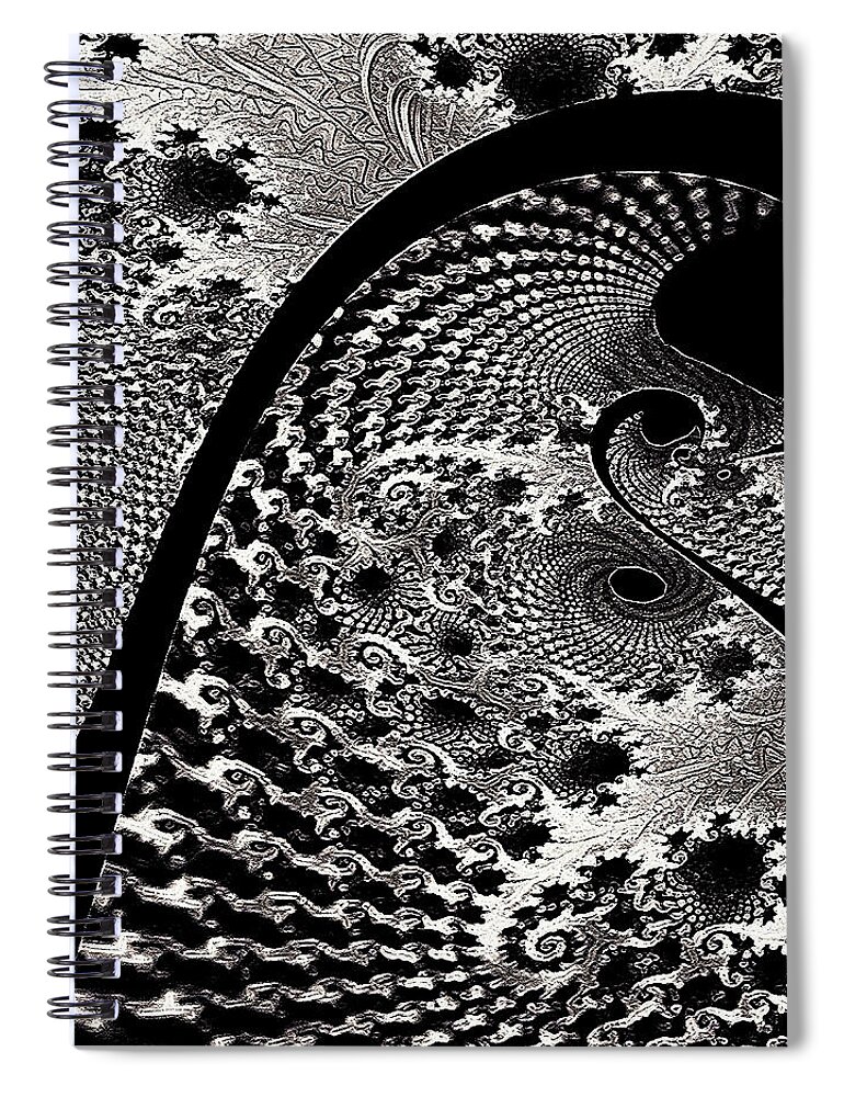 Japanese Design Spiral Notebook featuring the digital art Fractal Japonica by Susan Maxwell Schmidt
