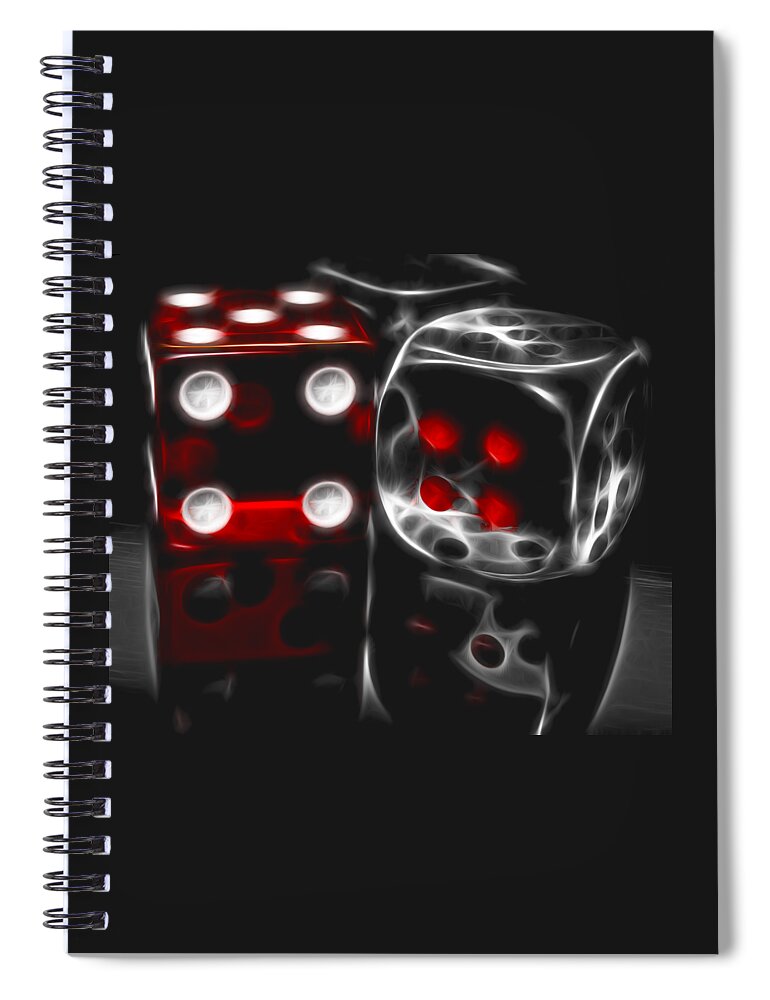 Dice Spiral Notebook featuring the photograph Fractalius Dice by Shane Bechler