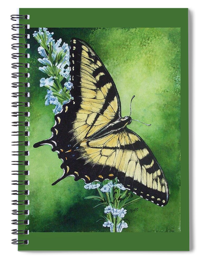 Bugs Spiral Notebook featuring the mixed media Fragile Beauty by Barbara Keith