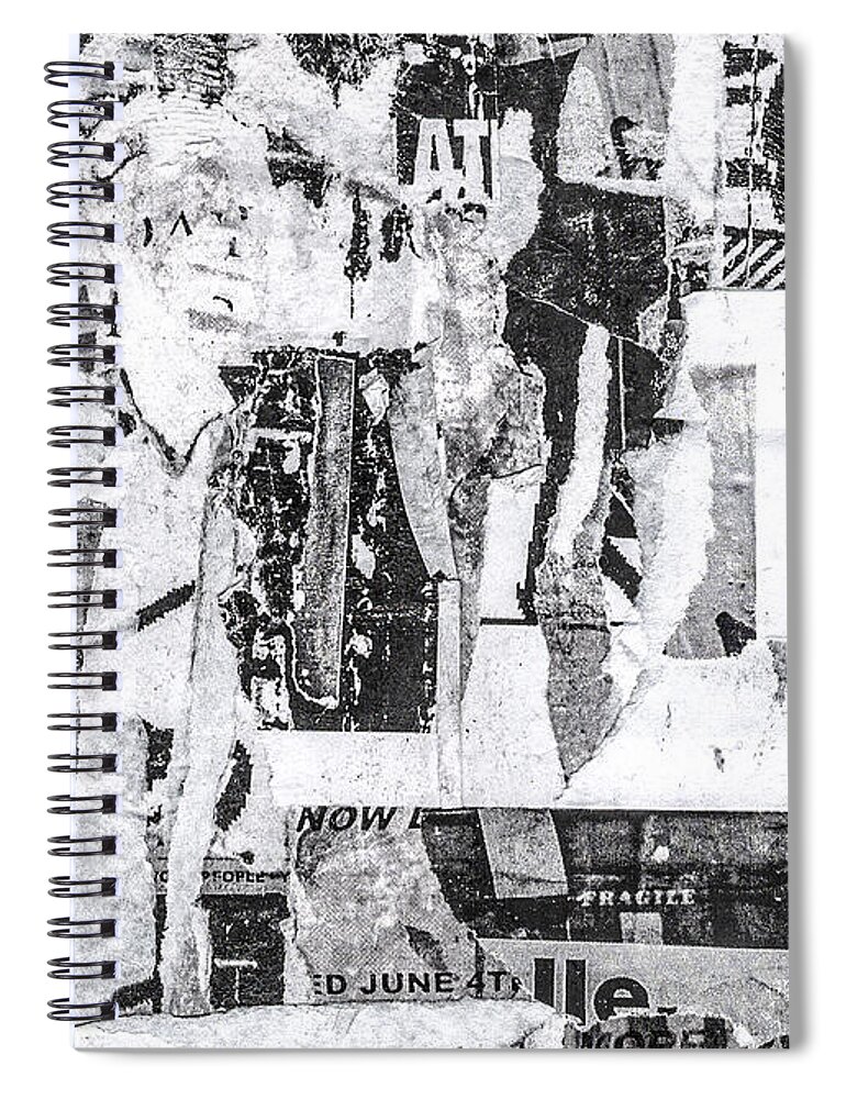 Collage Spiral Notebook featuring the mixed media Fragile by Roseanne Jones