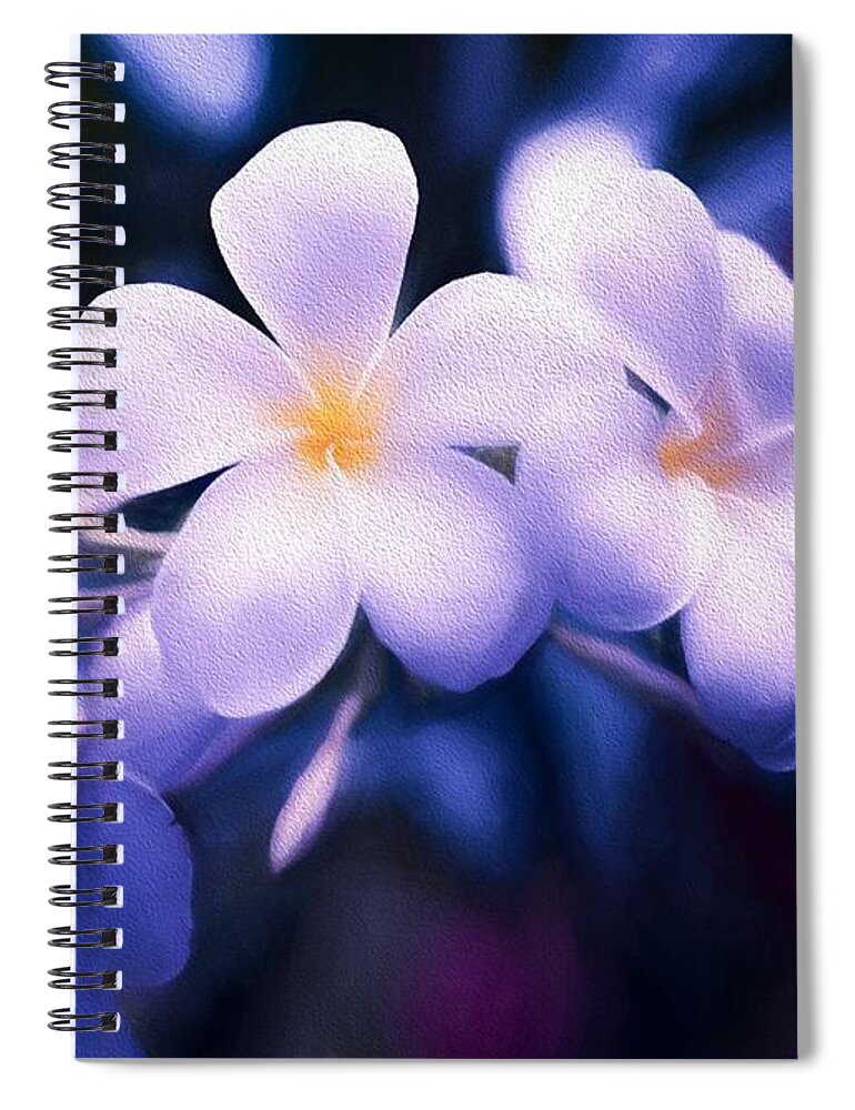 Flowers Spiral Notebook featuring the digital art Frangipani 2 by Charmaine Zoe
