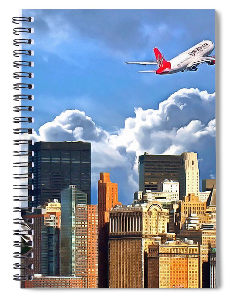 Wingsdomain Spiral Notebook featuring the photograph Frank Sinatra Fly Me To The Moon New York 20170506 v4 by Wingsdomain Art and Photography