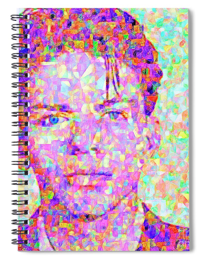 Wingsdomain Spiral Notebook featuring the photograph Frank Sinatra in Abstract Cubism 20170404 by Wingsdomain Art and Photography