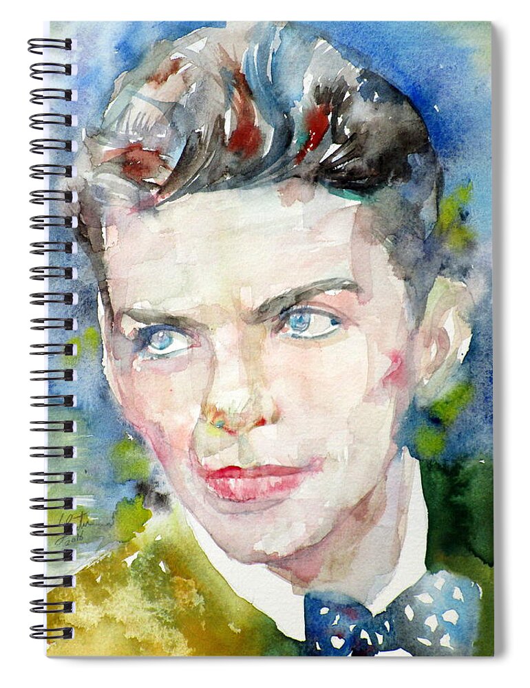 Frank Spiral Notebook featuring the painting FRANK SINATRA - watercolor portrait.8 by Fabrizio Cassetta