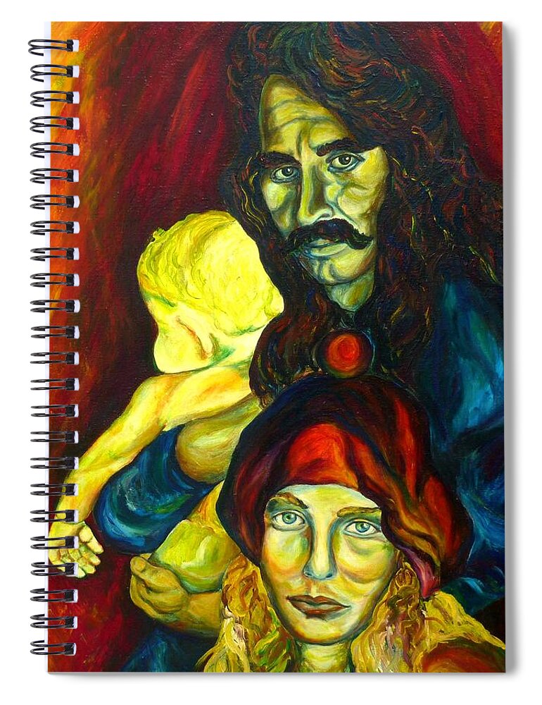 Frank Zappa Spiral Notebook featuring the painting Frank Zappa  by Carole Spandau