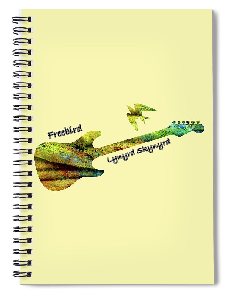 Ronnie Van Zant Spiral Notebook featuring the painting Freebird Lynyrd Skynyrd Ronnie Van Zant by David Dehner