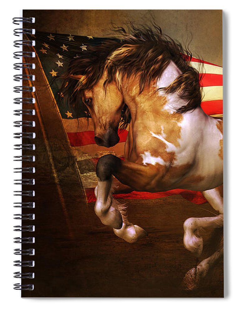 Freedom Spiral Notebook featuring the digital art Freedom Run by Shanina Conway