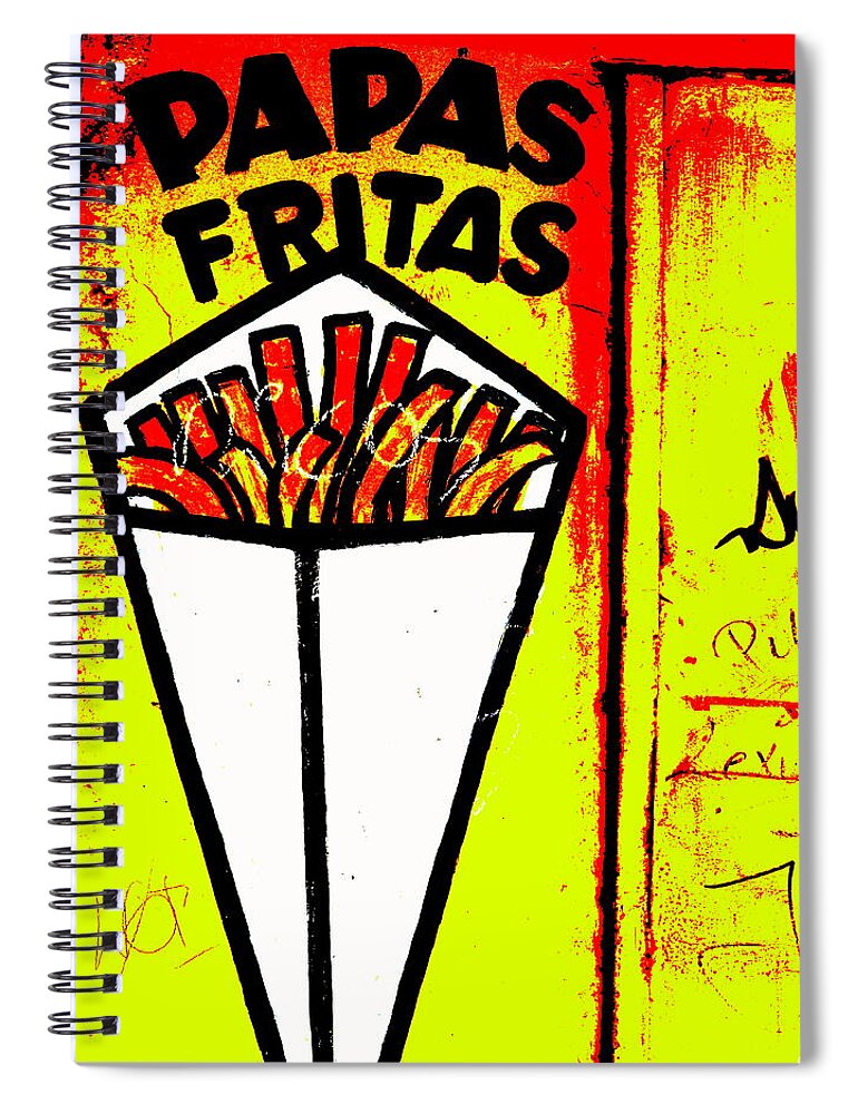 “latin America” Spiral Notebook featuring the photograph French Fries Santiago Style by Funkpix Photo Hunter