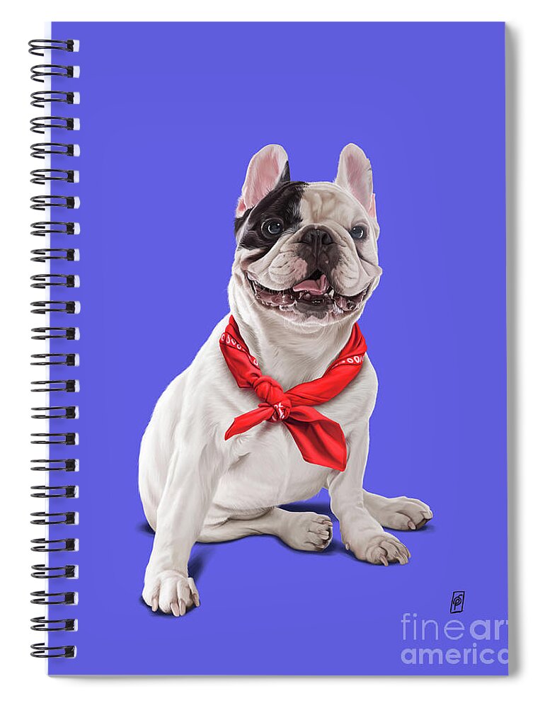 Illustration Spiral Notebook featuring the digital art Frenchie Colour by Rob Snow