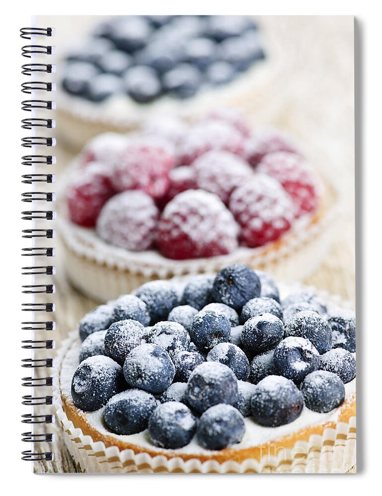 Fruit Spiral Notebook featuring the photograph Fresh berry tarts by Elena Elisseeva