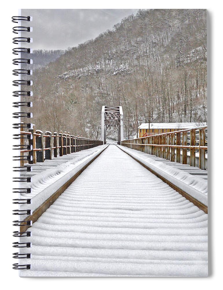 Privacy Spiral Notebook featuring the photograph Fresh Snow by Lisa Lambert-Shank
