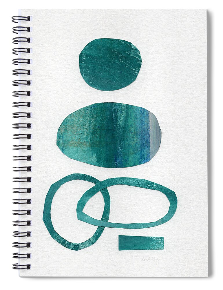 Abstract Art Spiral Notebook featuring the mixed media Fresh Water by Linda Woods