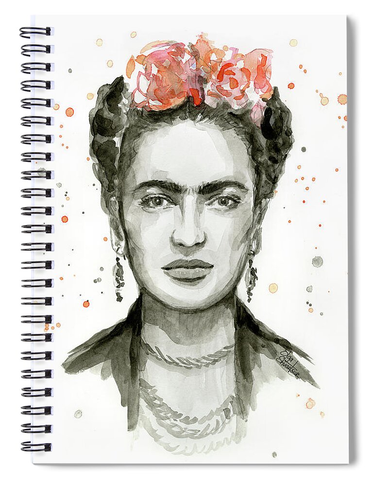 Frida Kahlo Spiral Notebook featuring the painting Frida Kahlo Portrait by Olga Shvartsur