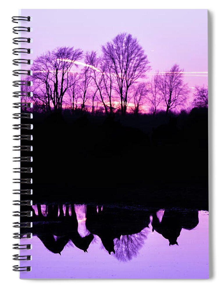 Sunset Spiral Notebook featuring the photograph Friesian Sunset Purple by Lori Ann Thwing