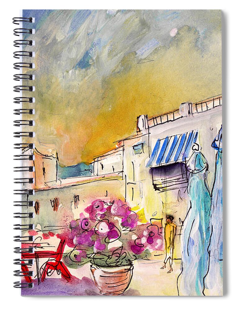 Travel Spiral Notebook featuring the painting Frigiliana 03 by Miki De Goodaboom