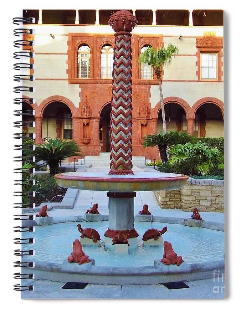 Fountain Spiral Notebook featuring the photograph Frog Fountain by D Hackett