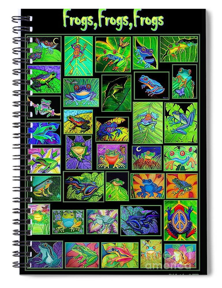 Frogs Spiral Notebook featuring the digital art Frogs Poster by Nick Gustafson