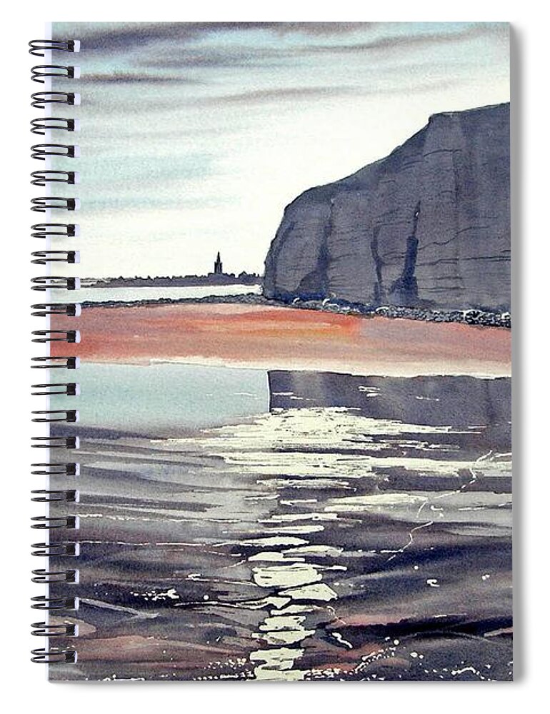 Sea Spiral Notebook featuring the painting From Dane's Dyke towards Bridlington by Glenn Marshall
